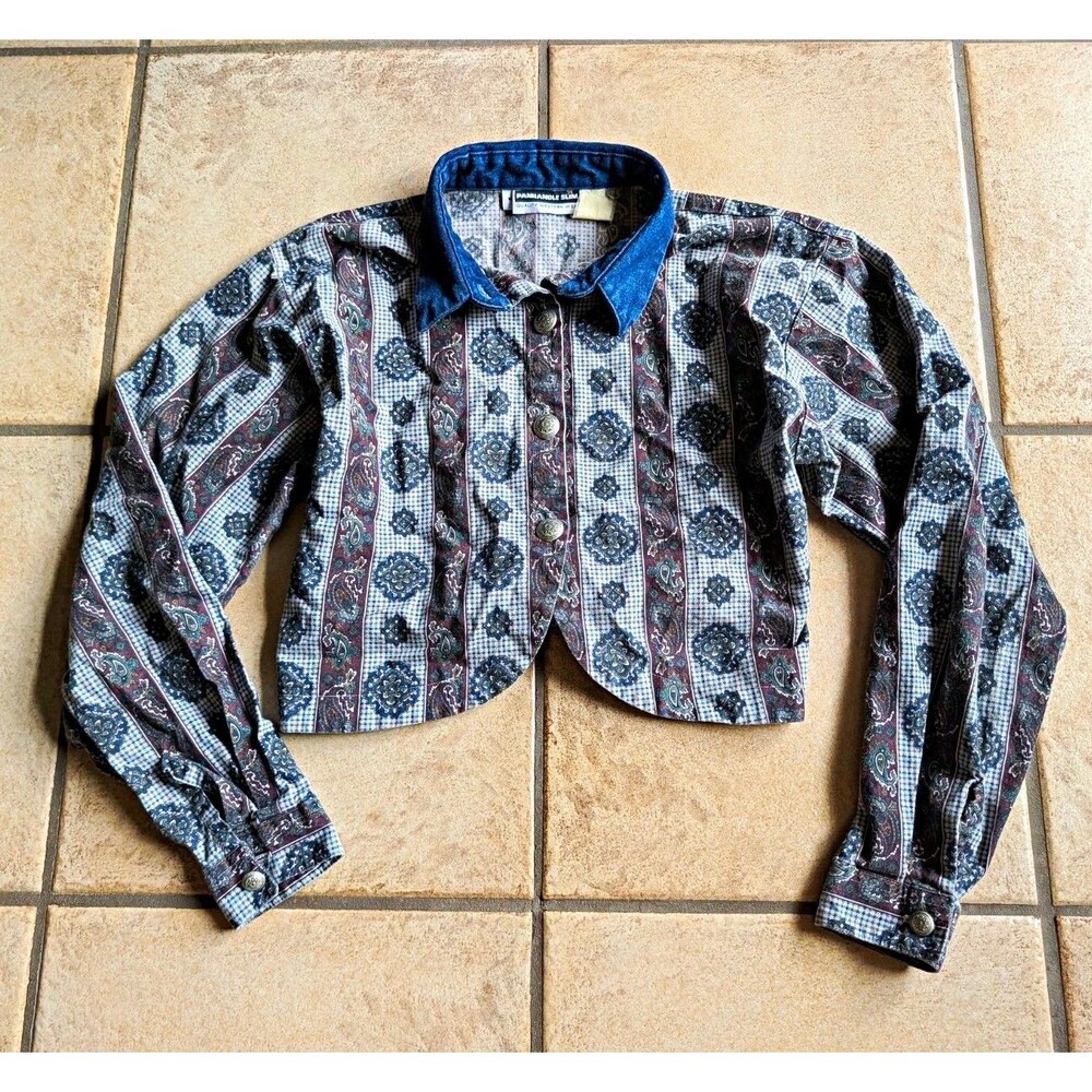 Panhandle Slim Womens M Paisley Pioneer Long Sleeve Western Button Up Shirt